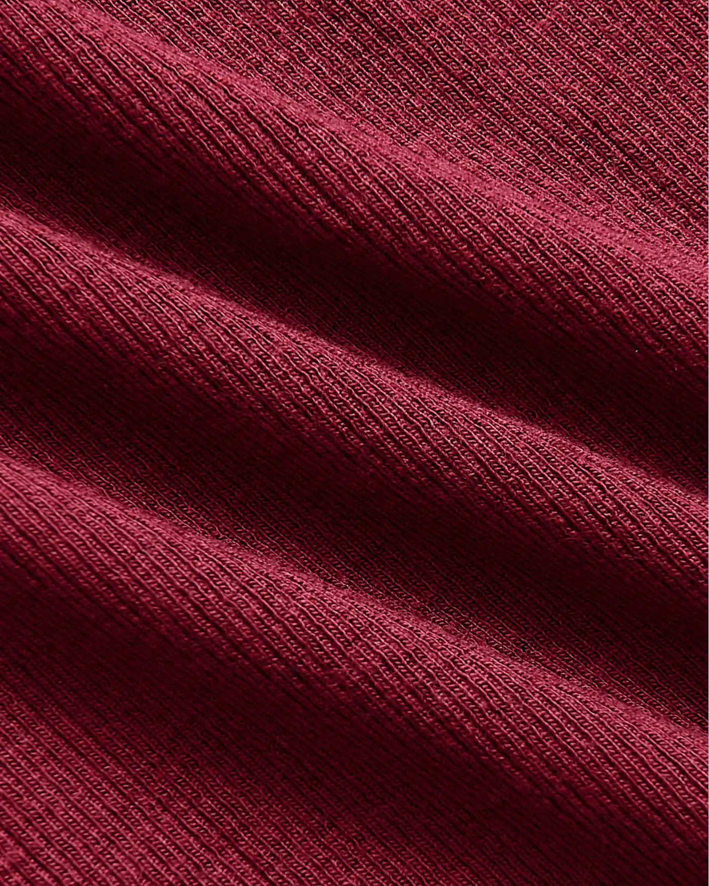Womens Dark Maroon Ribbed U-Neck Tee