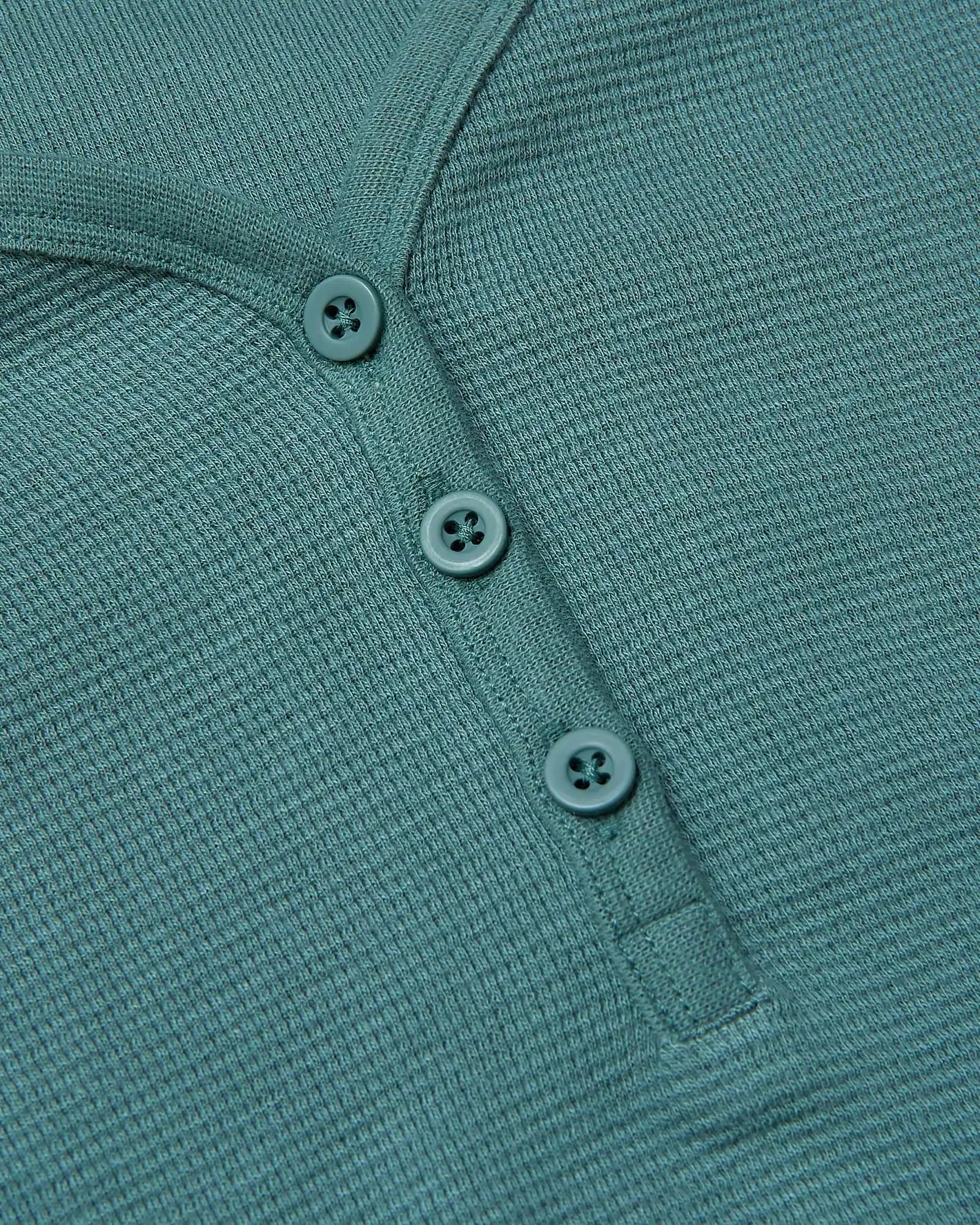 Womens Stormcloud Waffle Long Sleeve Boxy Henley
