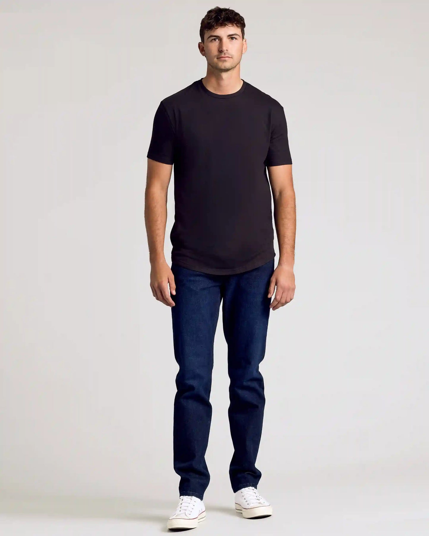 All Black Short Sleeve Tall Curved Hem Crew 6-Pack