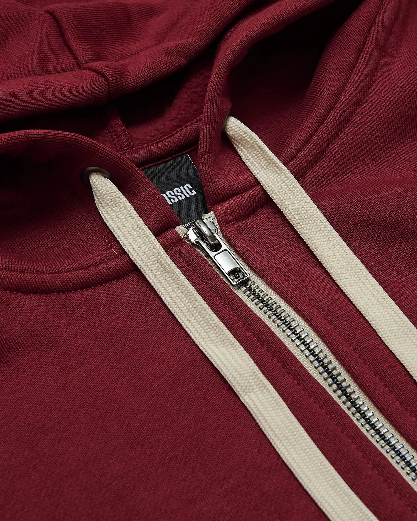 Dark Maroon Fleece French Terry Zip Hoodie