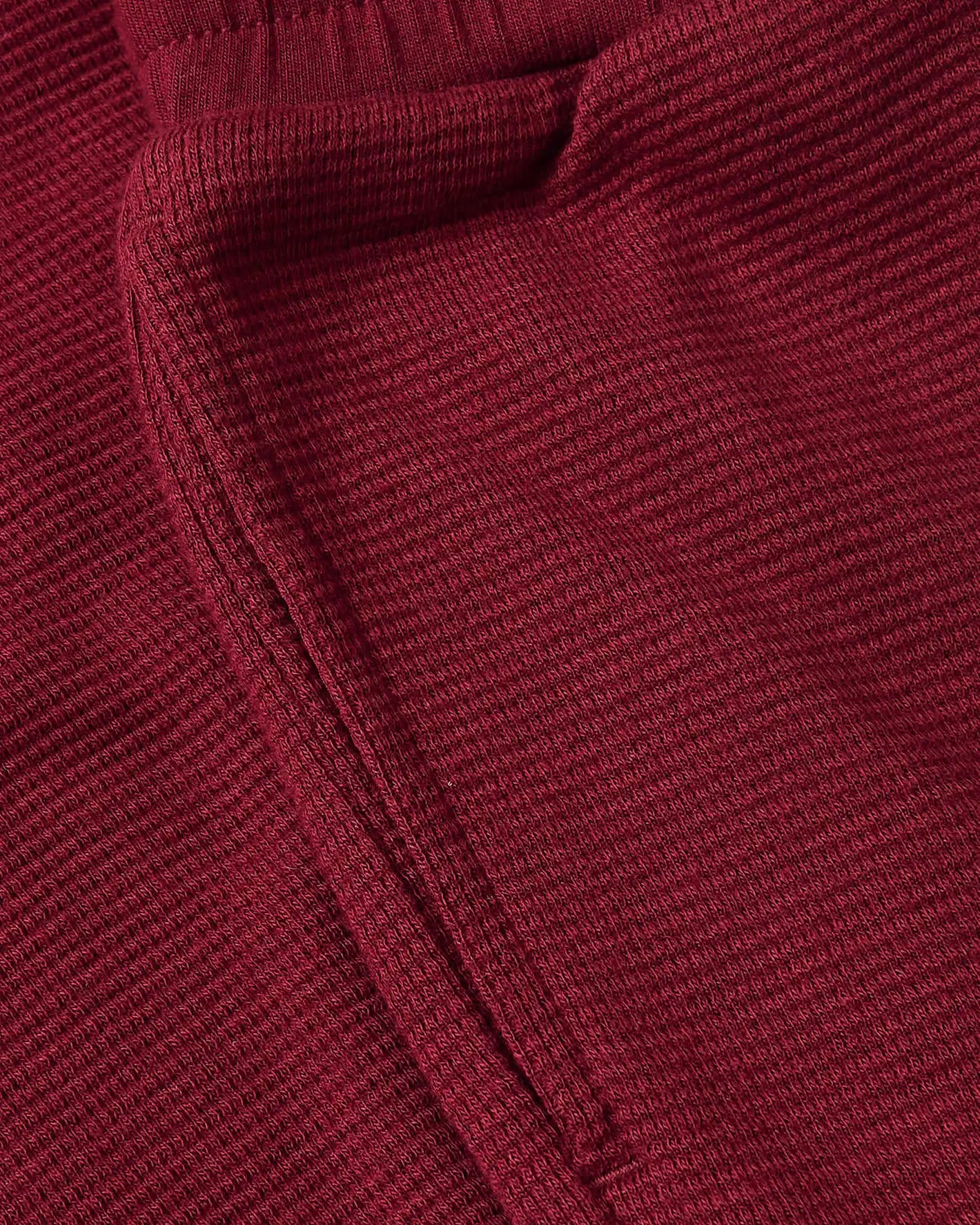 Girls Dark Maroon Waffle Long Sleeve Henley & Waffle Leg Pants 2-Pack