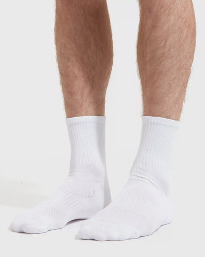 White Half Crew Socks 3-Pack
