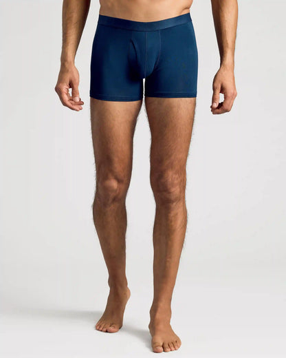 Navy Boxer Trunks W/ Fly 3-Pack