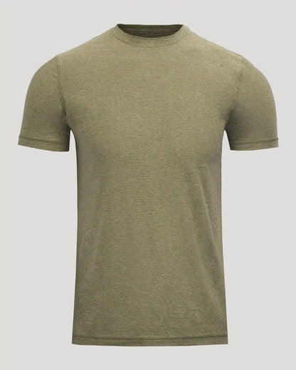 Heather Military Green Active Crew Neck Tee