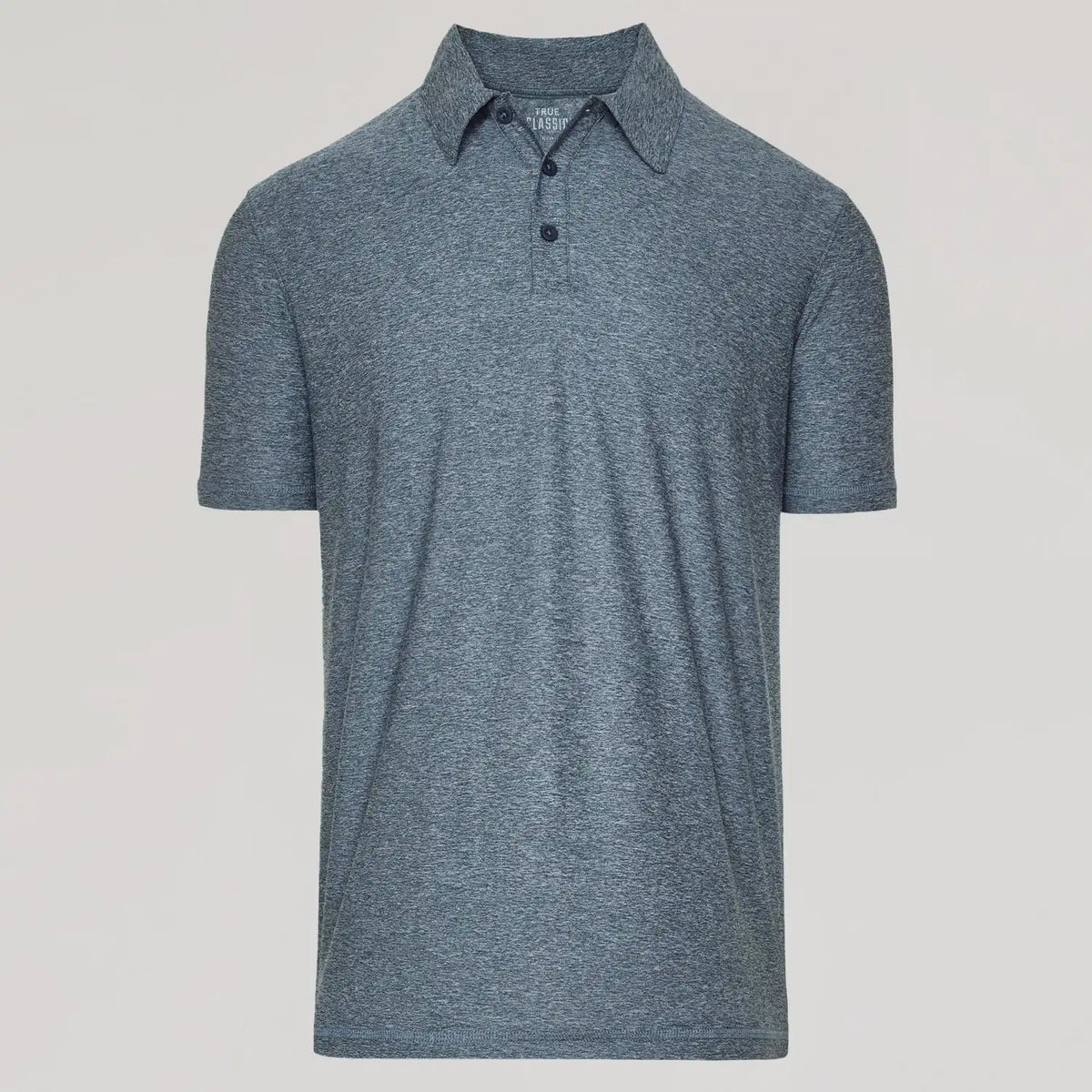 Heather Navy Active Short Sleeve Polo