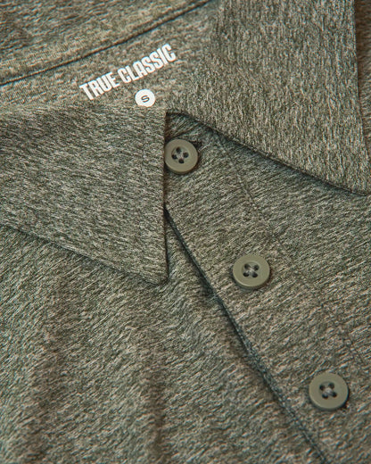 Heather Military Green Active Polo 2.0