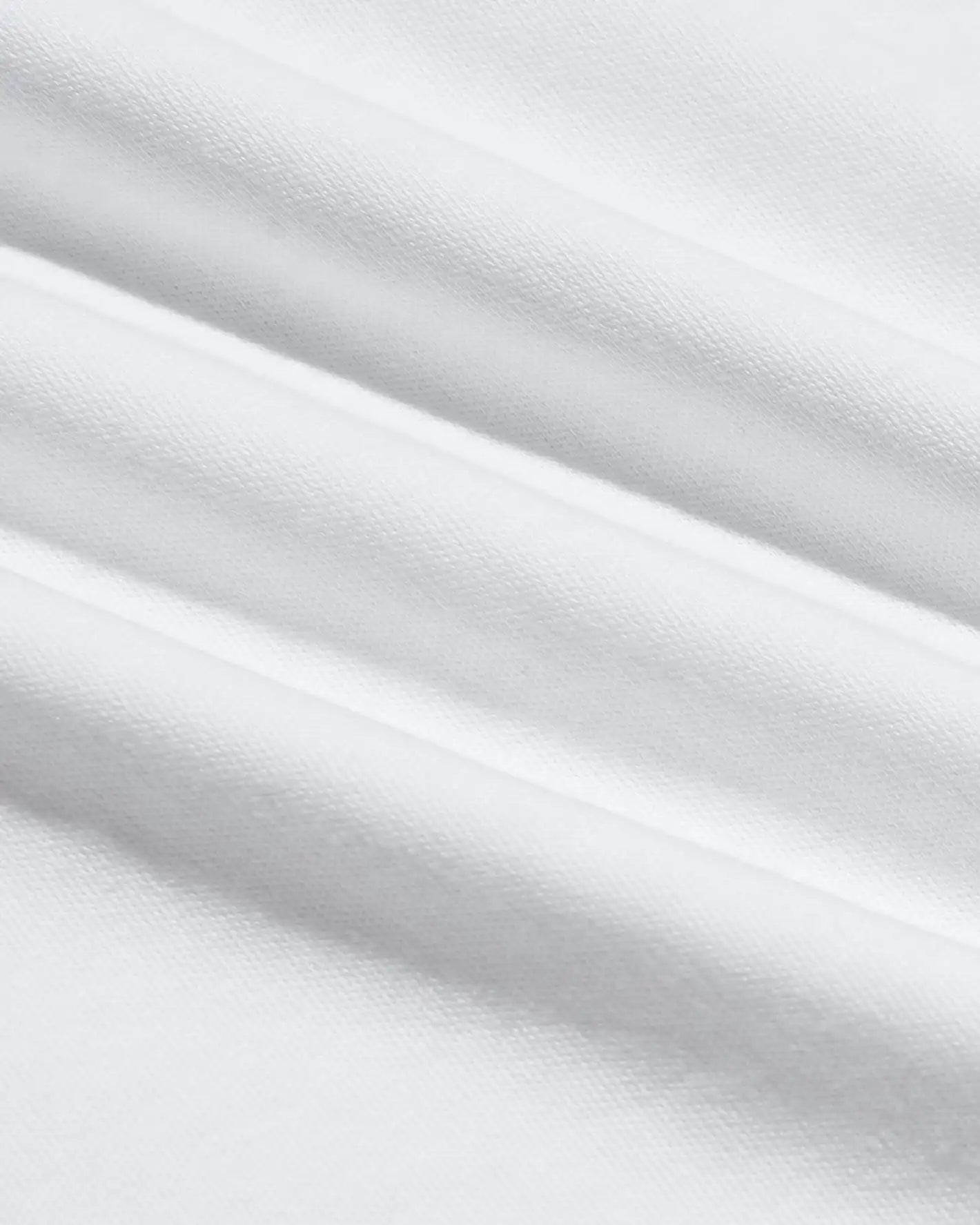 White Pima Cotton Blend Curved Hem Crew