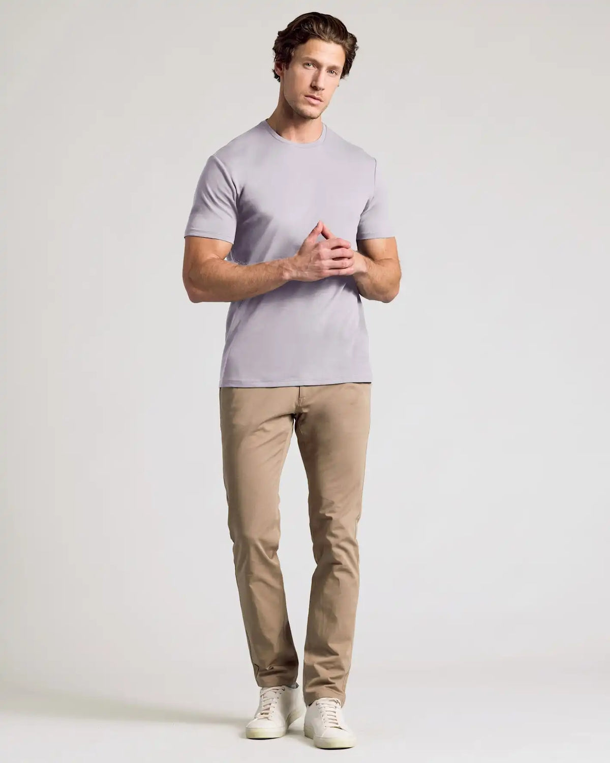 Minimal Gray Pima Cotton Blend Crew