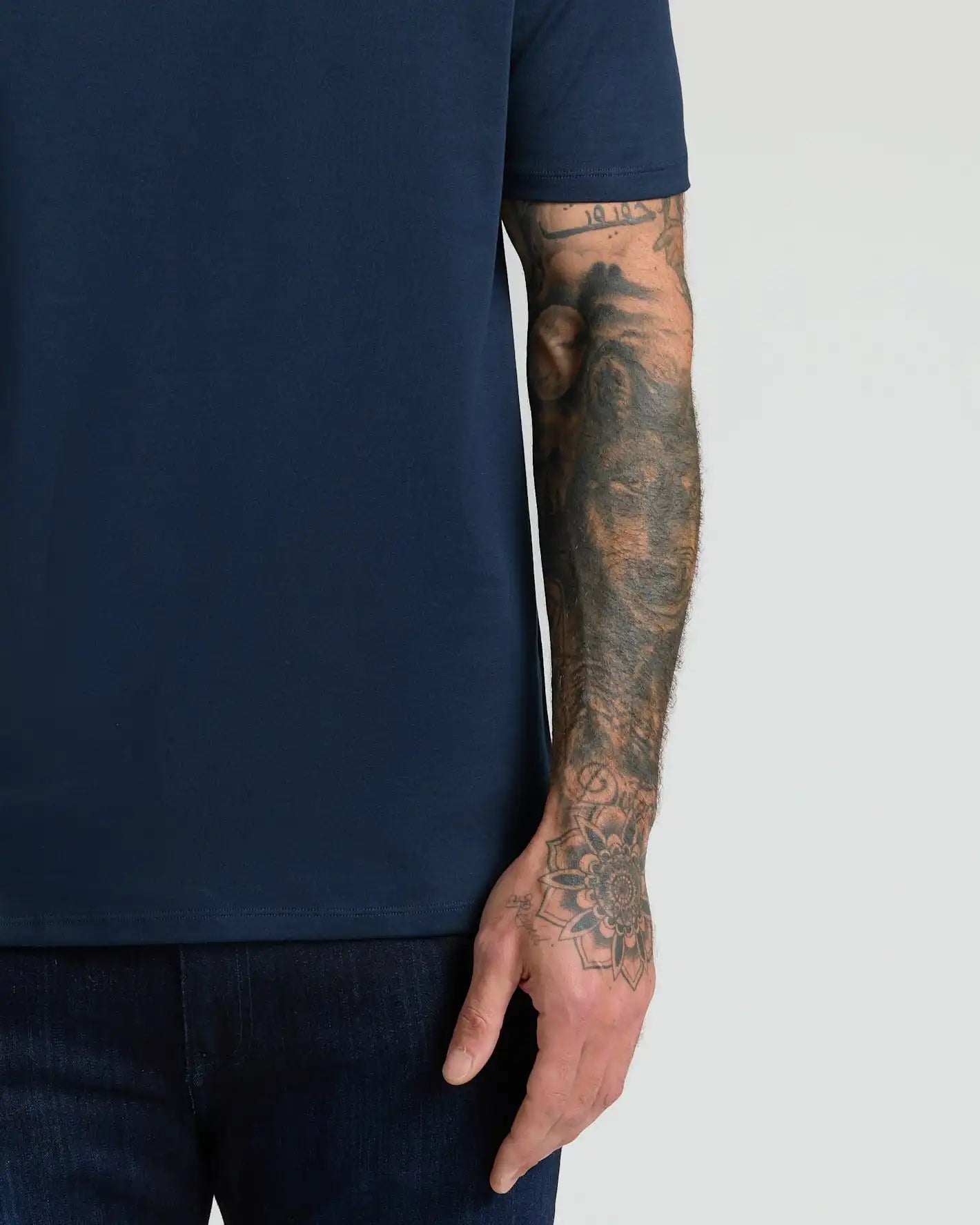 Navy Pima Cotton Blend Crew