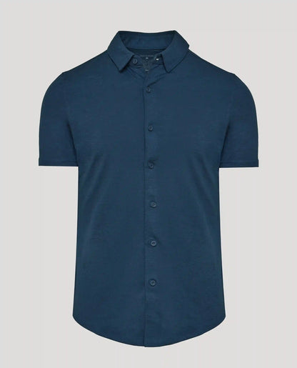 Dark Heather Navy Short Sleeve Comfort Knit Shirt