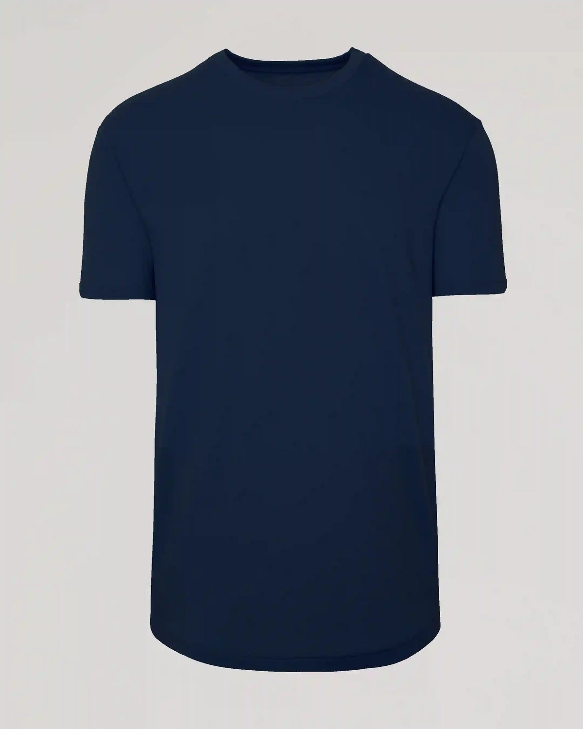 Navy Curved Hem Classic Crew Neck