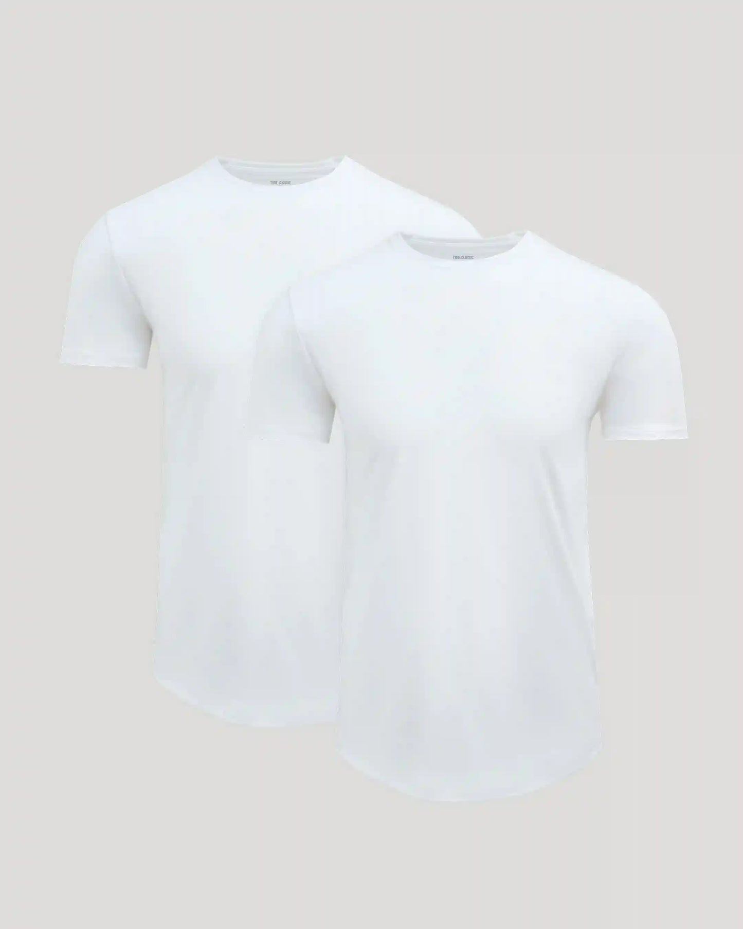 Pima Cotton Blend Curved Hem Crew 2-Pack