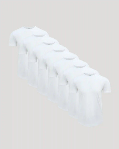 Pima Cotton Blend Curved Hem Crew 7-Pack