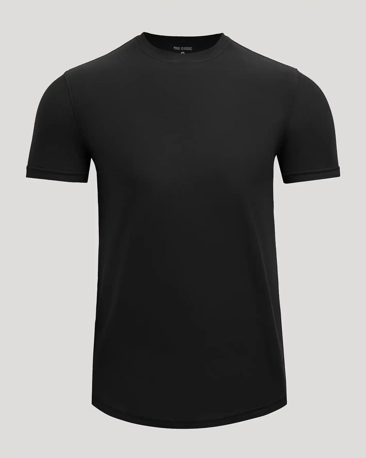 Black Active Curved Hem Crew