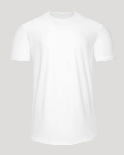 White Active Curved Hem Crew