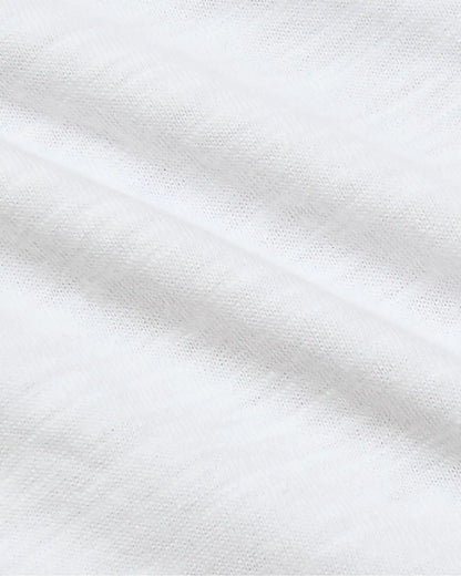 Womens White Slub Scoop Neck Tee