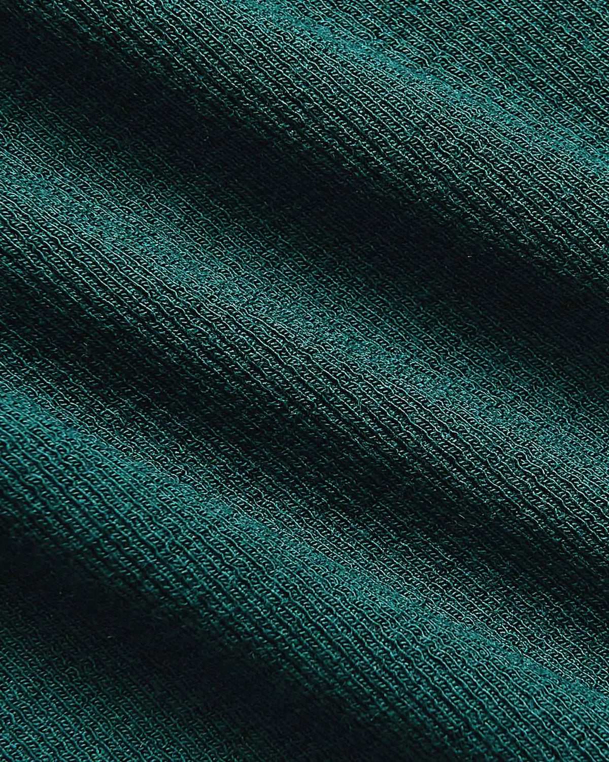 Womens Deep Emerald Ribbed 3/4 Sleeve Scoop Neck Tee