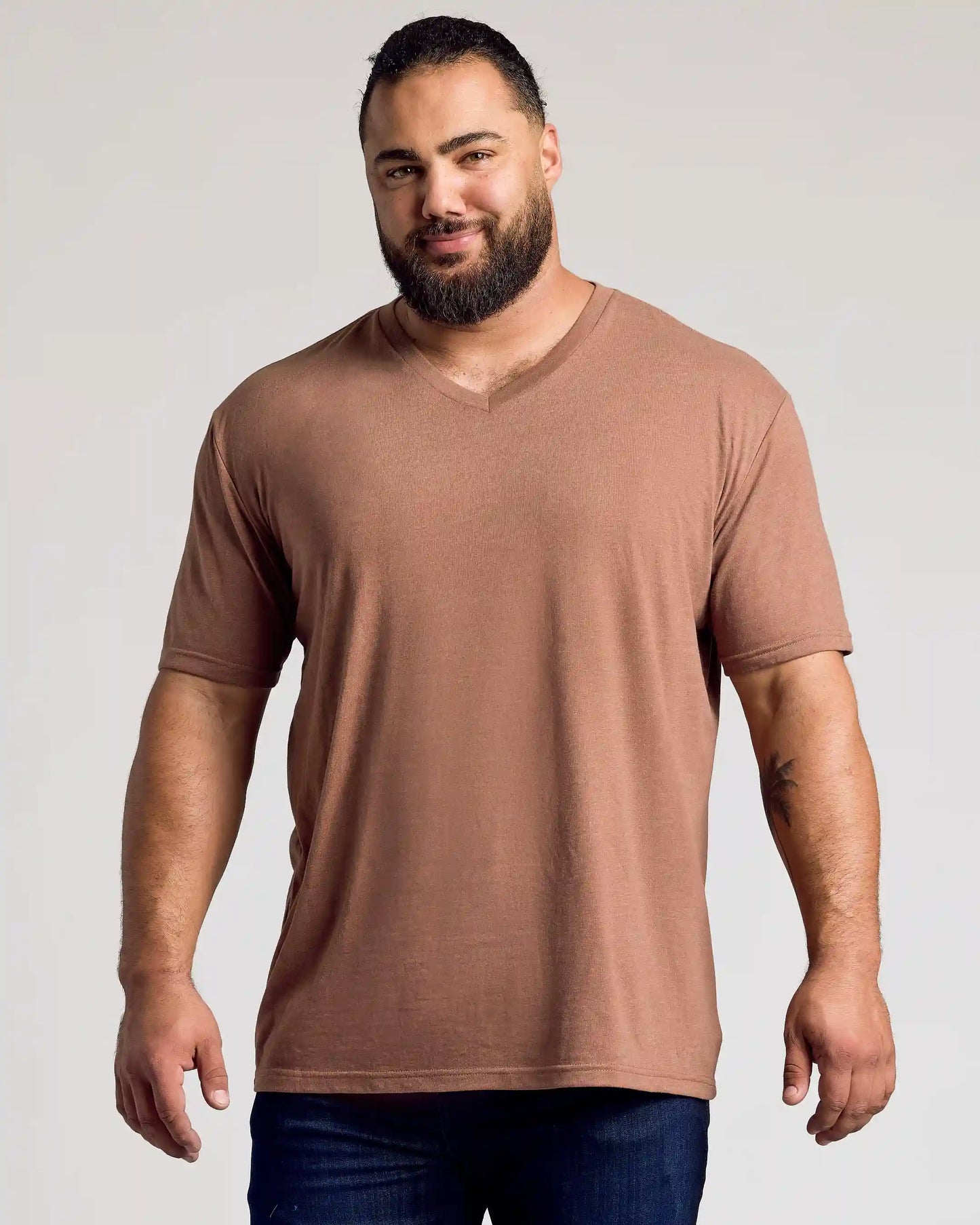 Dark Heather Sepia Classic V-Neck