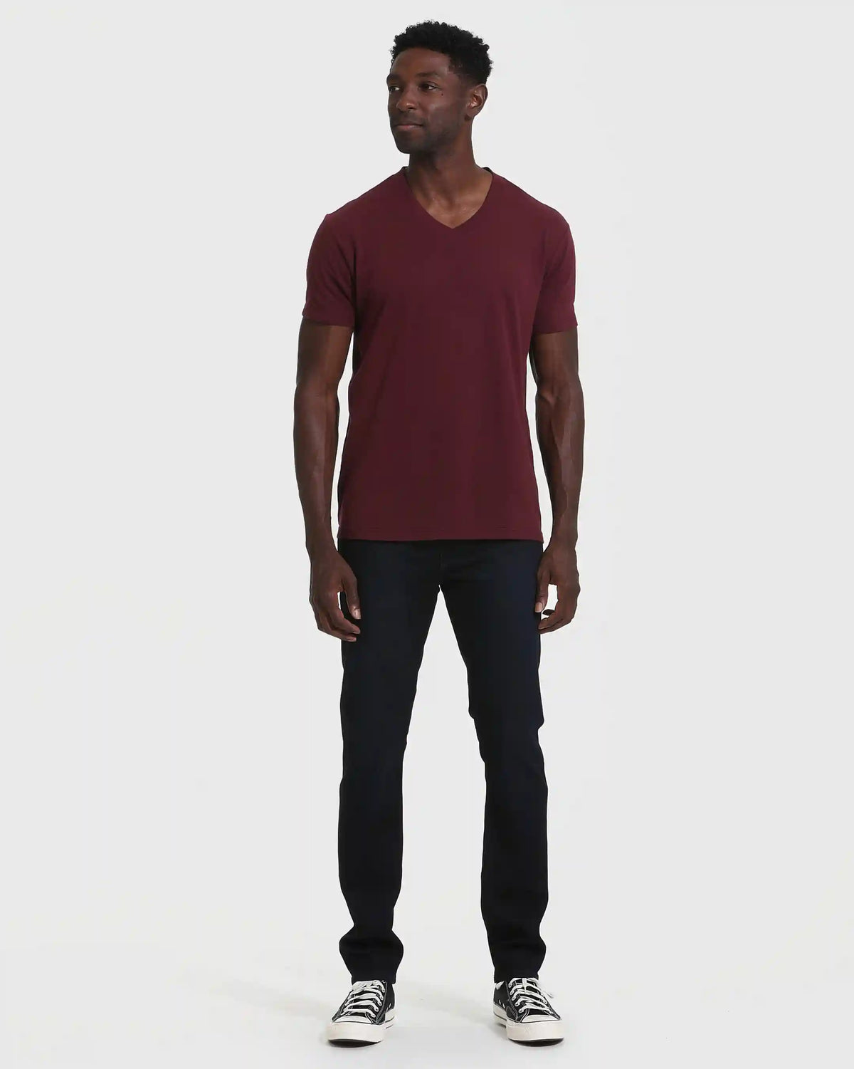Mahogany V Neck T Shirt