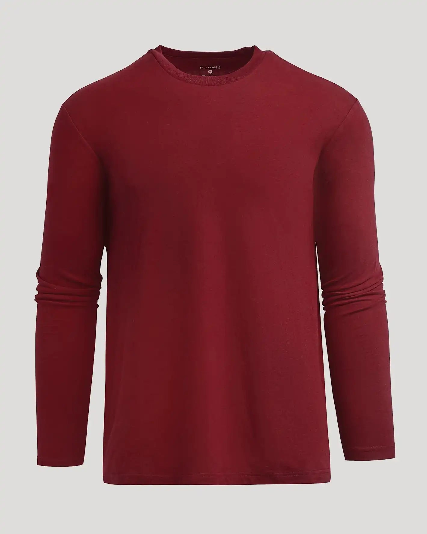Dark Maroon Classic Long Sleeve Crew Neck