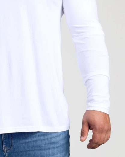 White Classic Long Sleeve Crew Neck