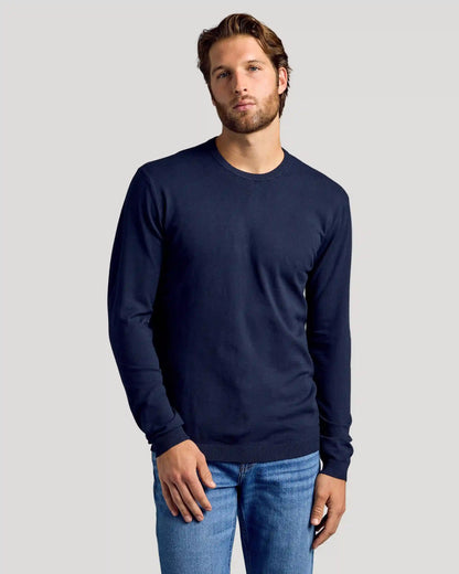 Navy Dressy Crew Neck Sweater