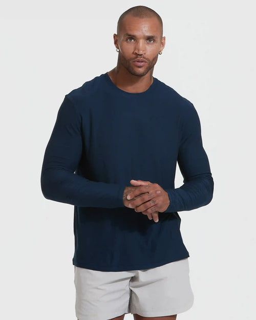 Navy Active Long Sleeve Crew T-Shirt