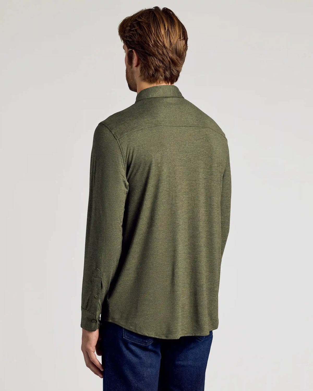 Dark Heather Military Green Long Sleeve Do-It-All Comfort Shirt