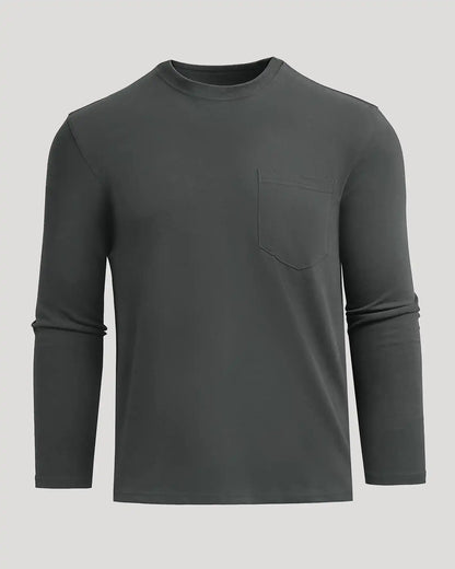 Carbon Heavyweight Long Sleeve Pocket Crew