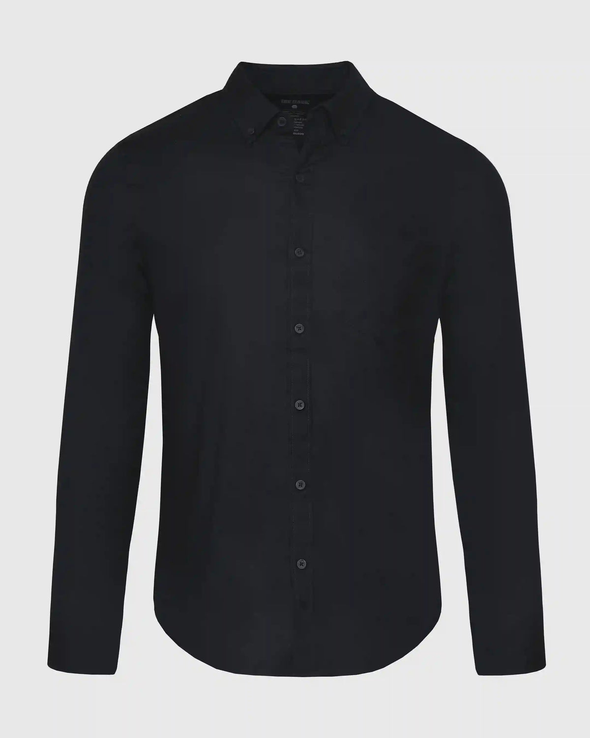 Black Stretch Oxford Long Sleeve Shirt