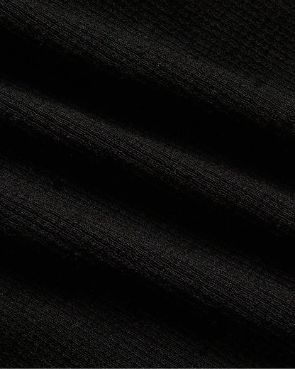 Womens Black Ribbed Long Sleeve Scoop Neck Tee