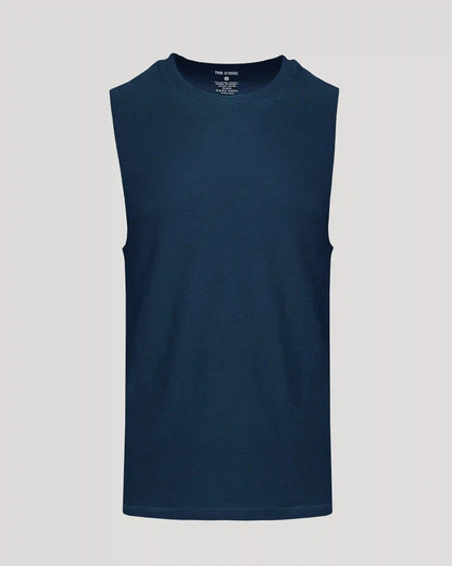 Dark Heather Navy Sleeveless Active Muscle Tee
