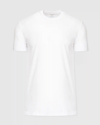 White Tall Straight Hem Crew Neck T-Shirt