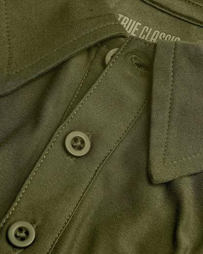 Military Green Short Sleeve Tall Active Polo