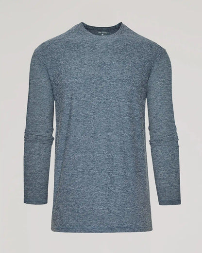 Heather Navy Long Sleeve Tall Active Crew