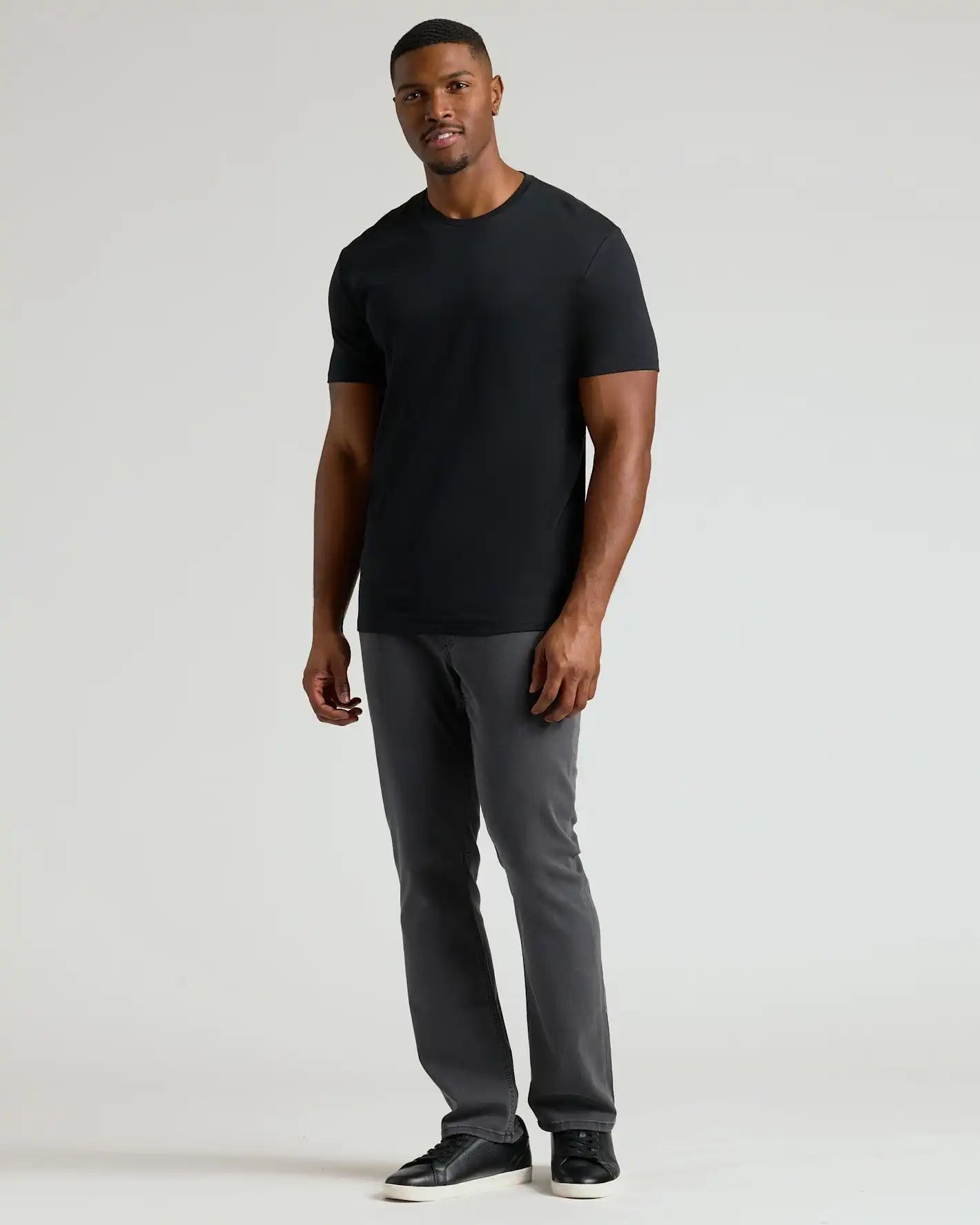 Black Tall Pima Cotton Blend Crew