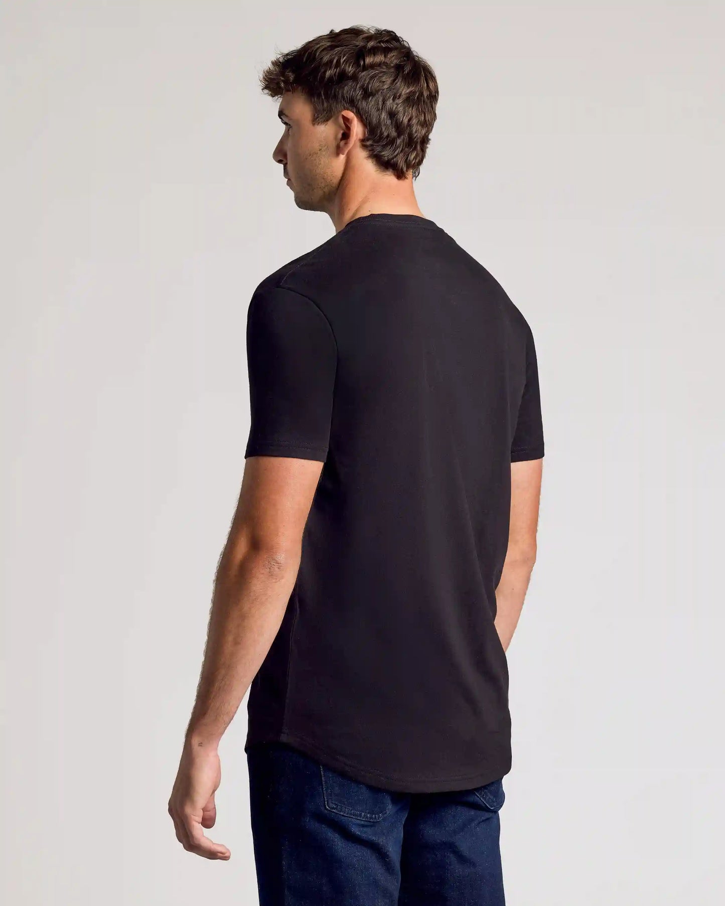 All Black Short Sleeve Tall Curved Hem Crew 3-Pack