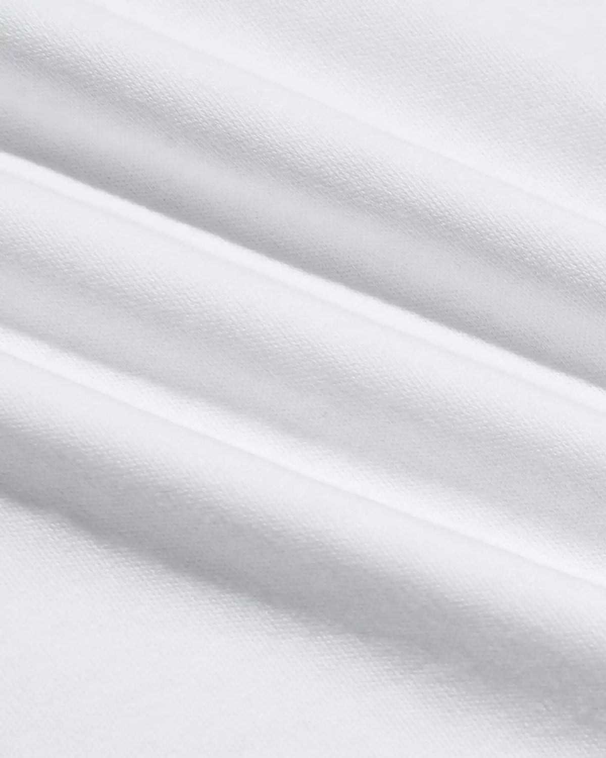 White Tall Pima Cotton Blend Curved Hem Crew