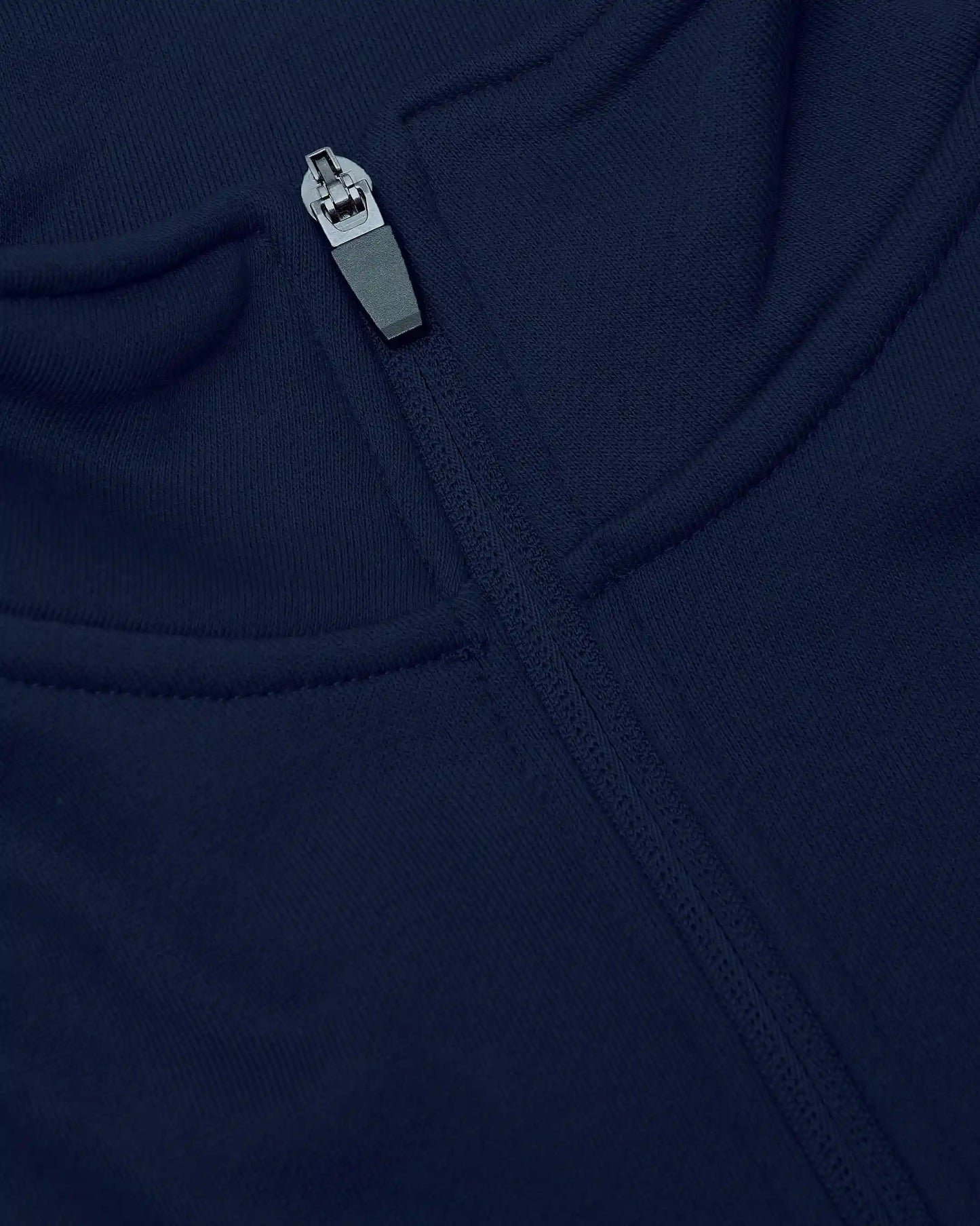Navy Quarter Zip Fleece Sweatshirt