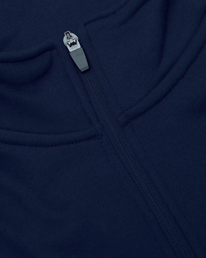 Navy Quarter Zip Fleece Sweatshirt