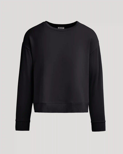 Womens Black Slouch Pullover Crew