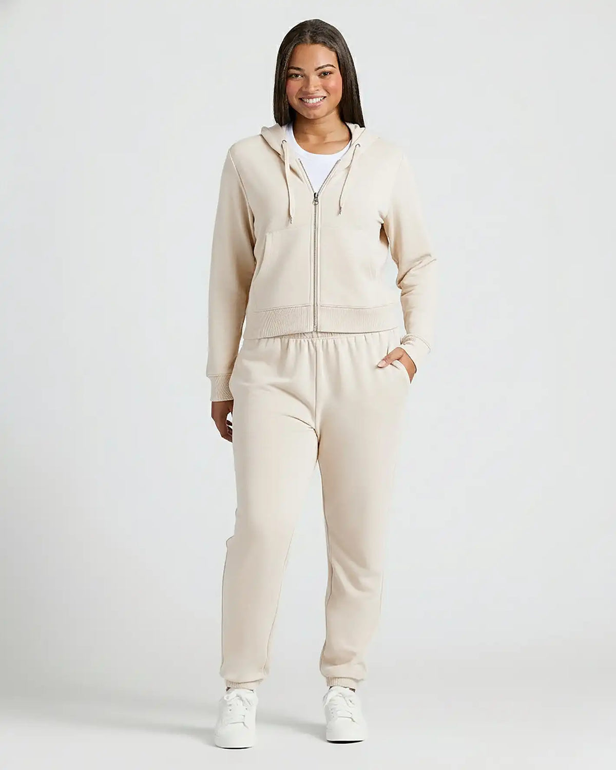 Womens Oatmeal Relaxed Joggers