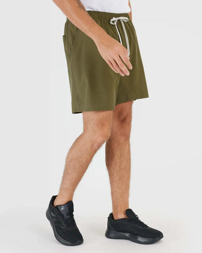 Military Green Active Quick Dry Shorts with Liner