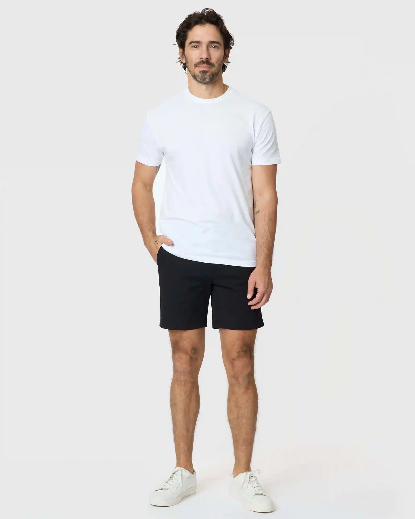 7" Black Classic Twill Shorts
