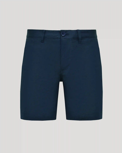 7" Navy Linen Shorts