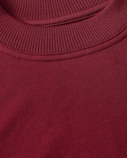 Girls Dark Maroon Long Sleeve Fleece Dress