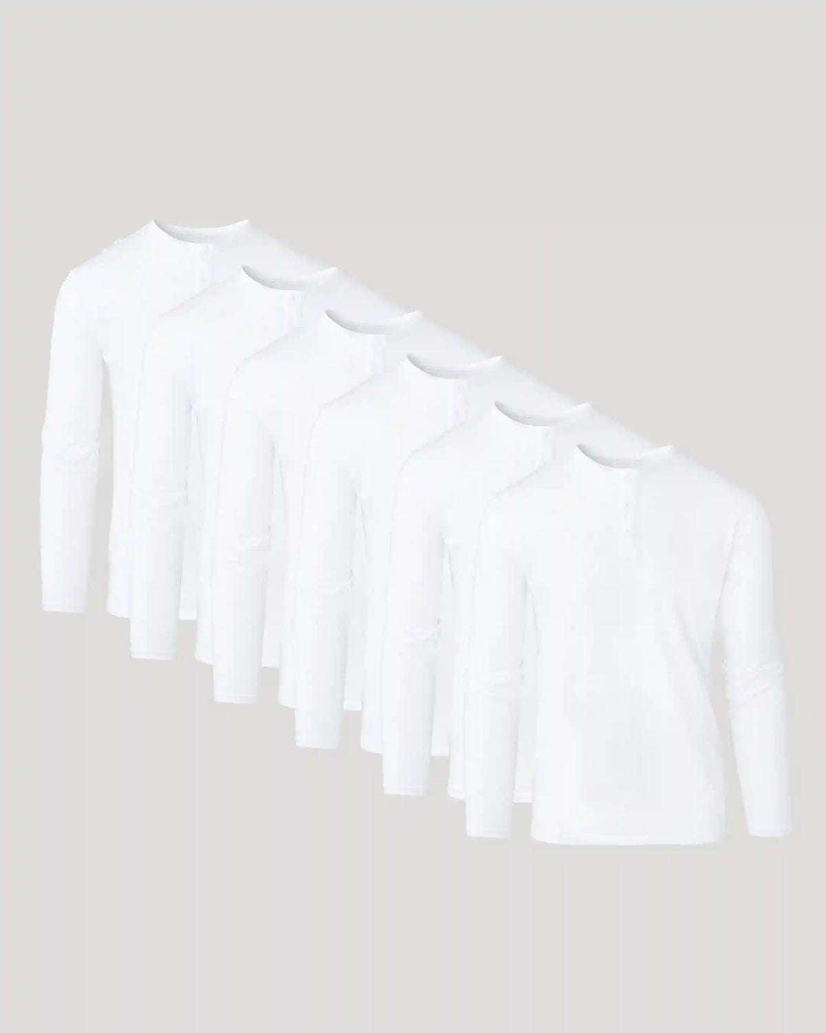 All White Classic Henley 6-Pack