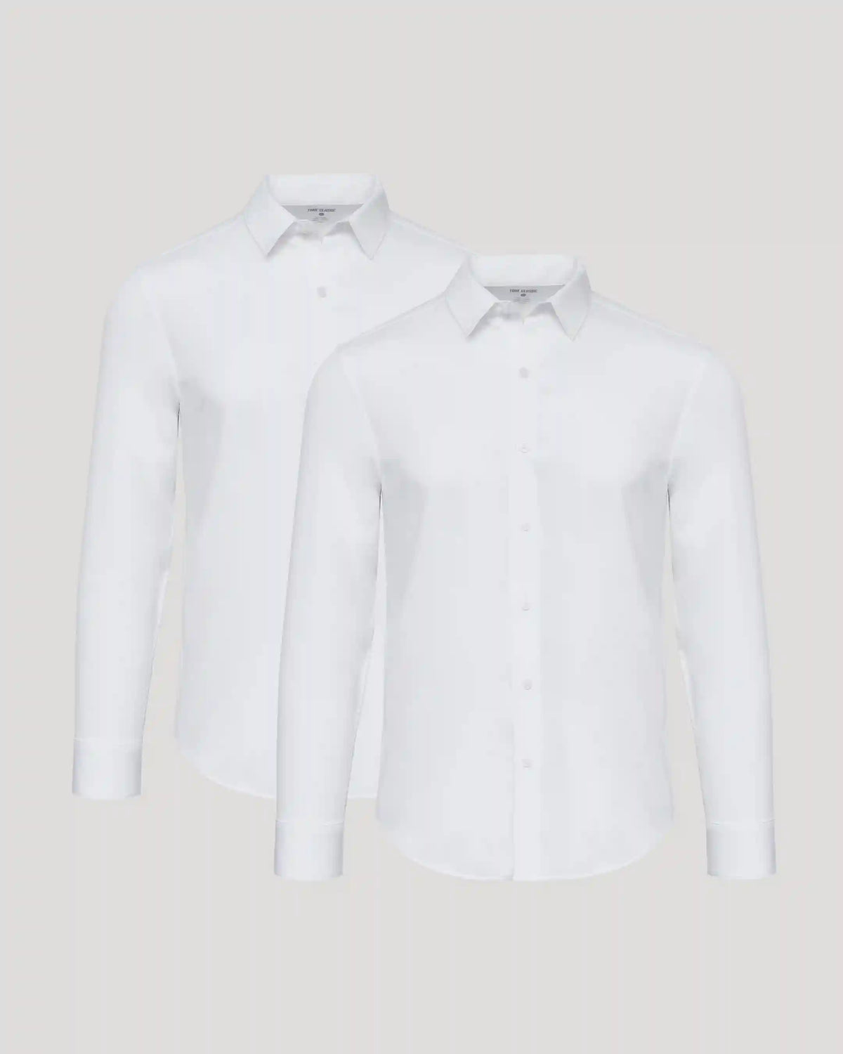 All White Long Sleeve Performance Dress Shirt 2-Pack