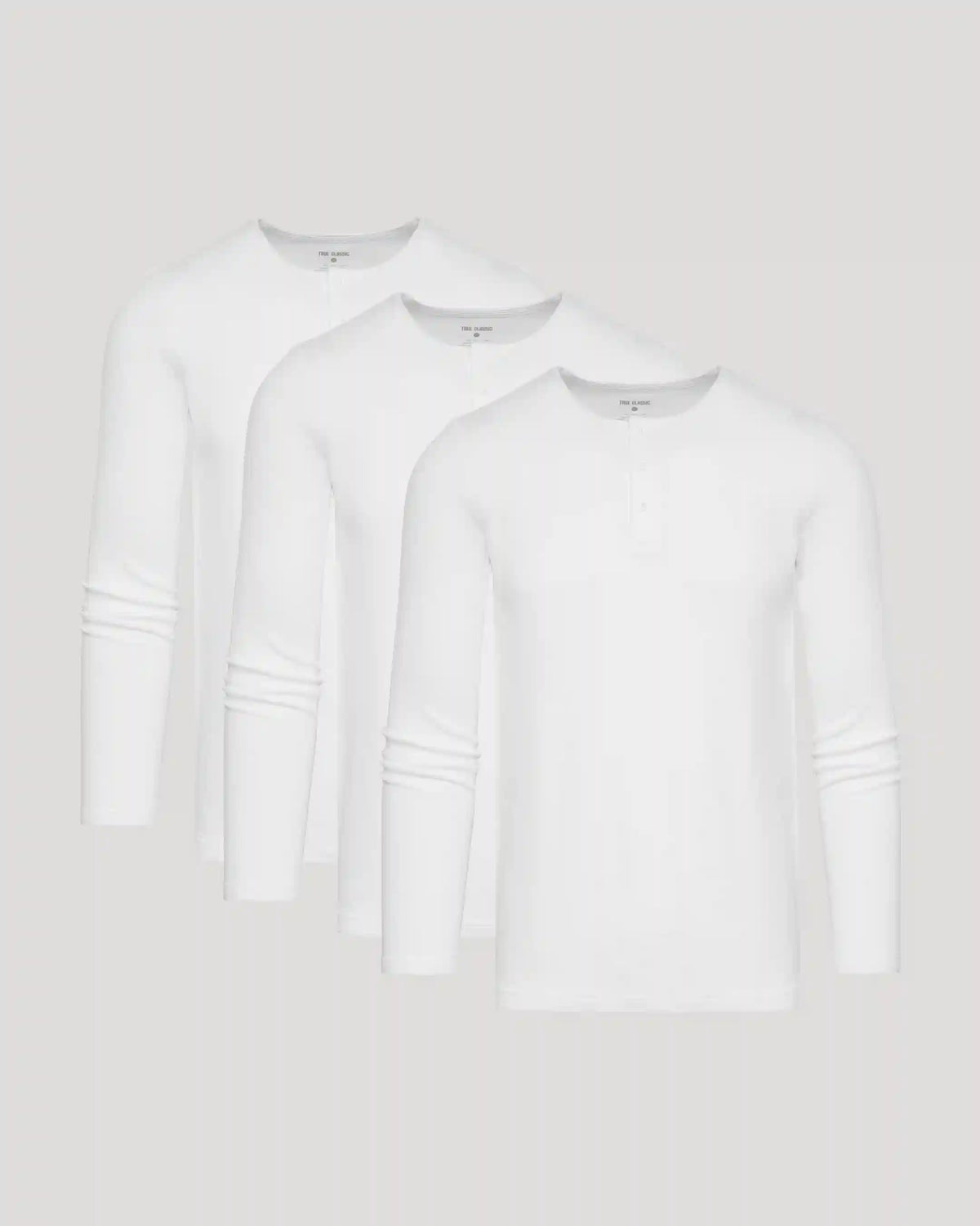White Waffle Long Sleeve Henley 3-Pack