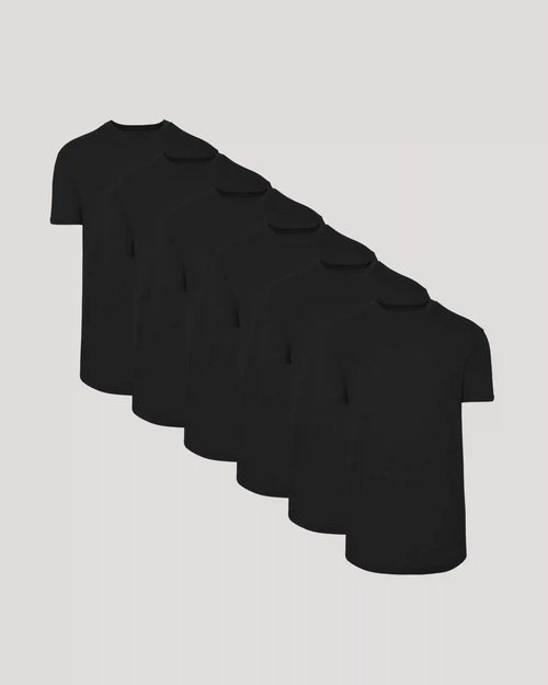 All Black Short Sleeve Tall Curved Hem Crew 6-Pack